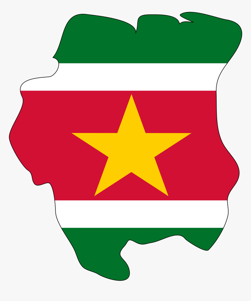 Suriname Flag Map Large Map, HD Png Download