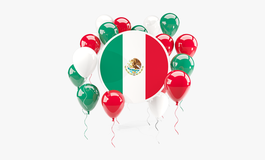 Round Flag With Balloons - Mexico Flag, HD Png Download
