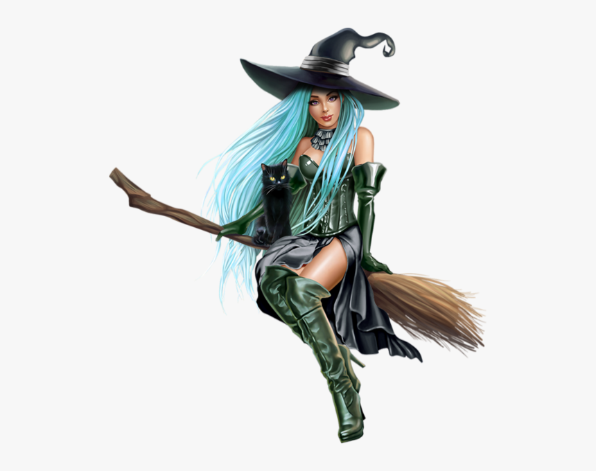 Happy Halloween Witch And Cat, HD Png Download