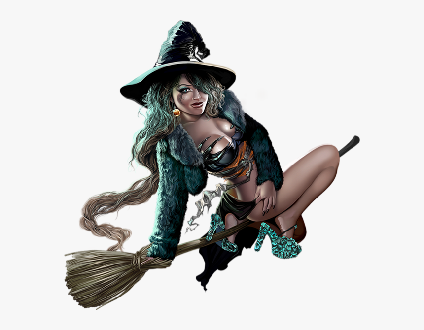Witch Broom, Illustration Girl, Girl Illustrations, - Wonderwoman Witch, HD Png Download