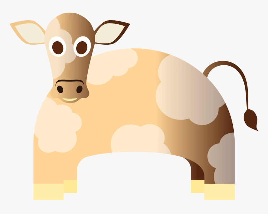 Transparent Cow Eating Grass Clipart - Cartoon, HD Png Download