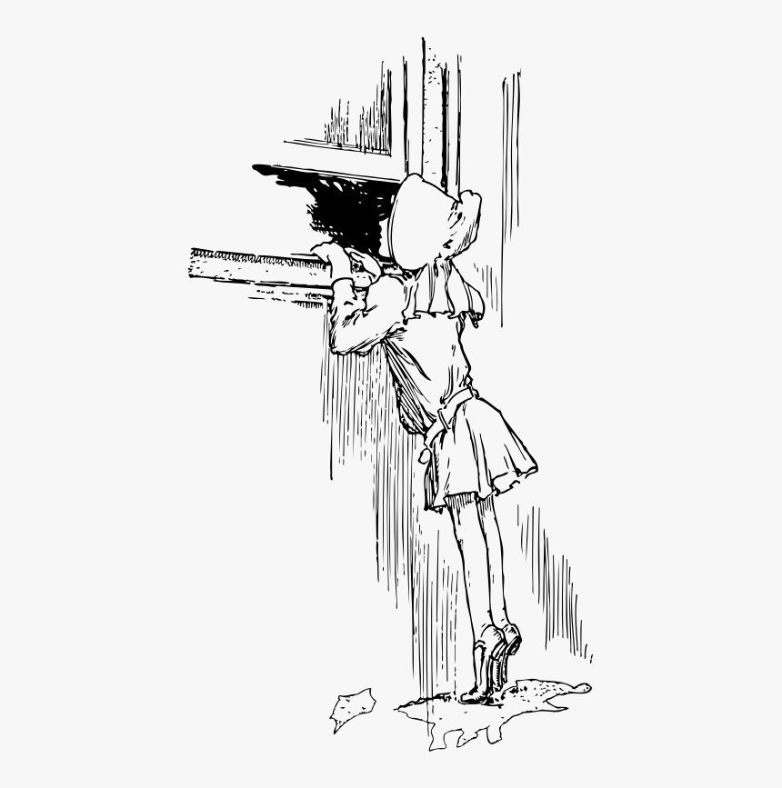 Peeking Out The Window - Peeking In Window Clip Art, HD Png Download