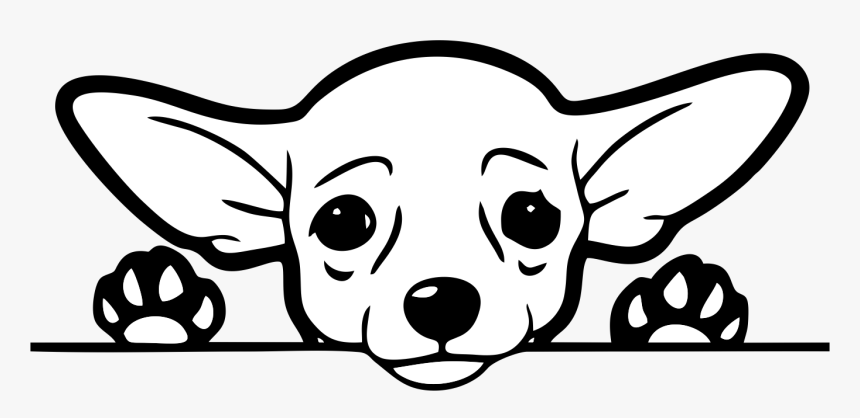 Peeking Dog Decal - Chihuahua Peeking, HD Png Download
