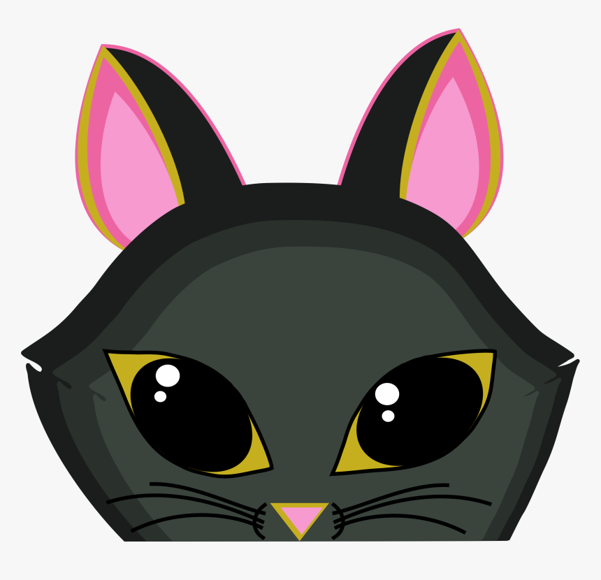 Transparent Peeking Png - Black Cat, Png Download