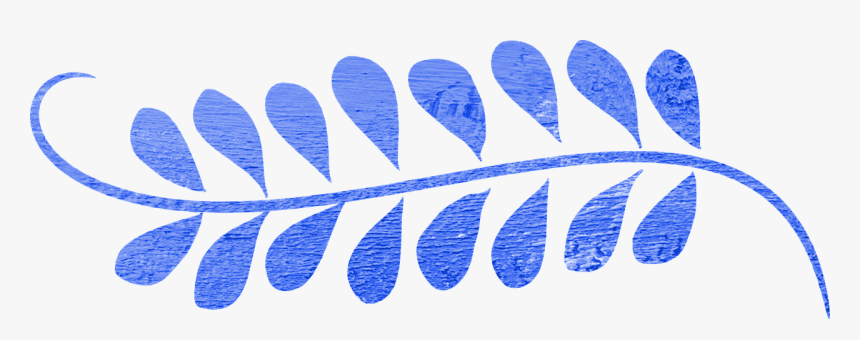 Leaf, Swirl, Blue, Decoration, Border, Curly, Curves - Leaf Decorative Line, HD Png Download