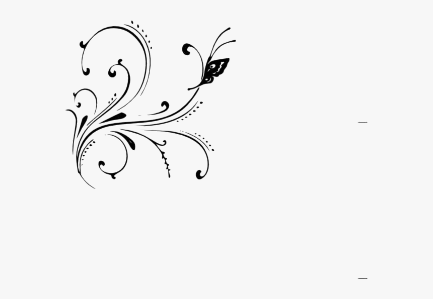 Transparent Butterfly Swirl Border Art Png Image - Vector Clip Art Png, Png Download