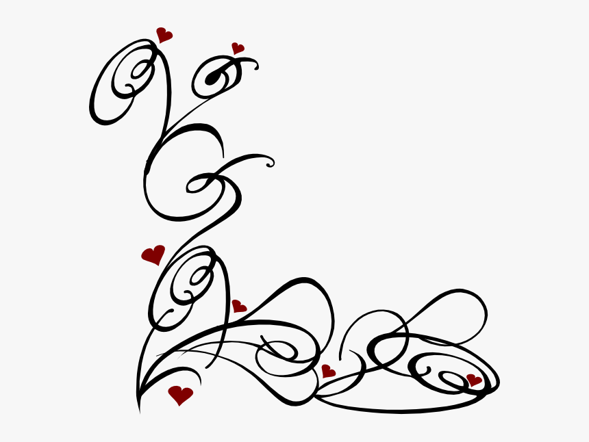 Swirl Clipart Burgundy - Heart Swirls Transparent Background, HD Png Download