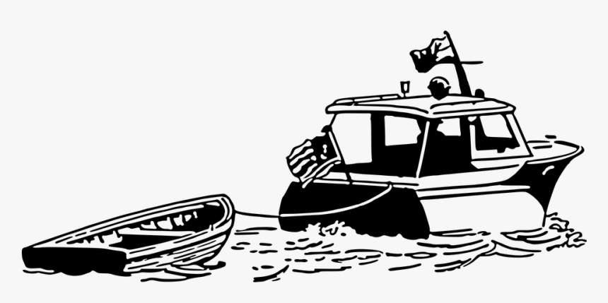 Boat Pulling Another Boat, HD Png Download