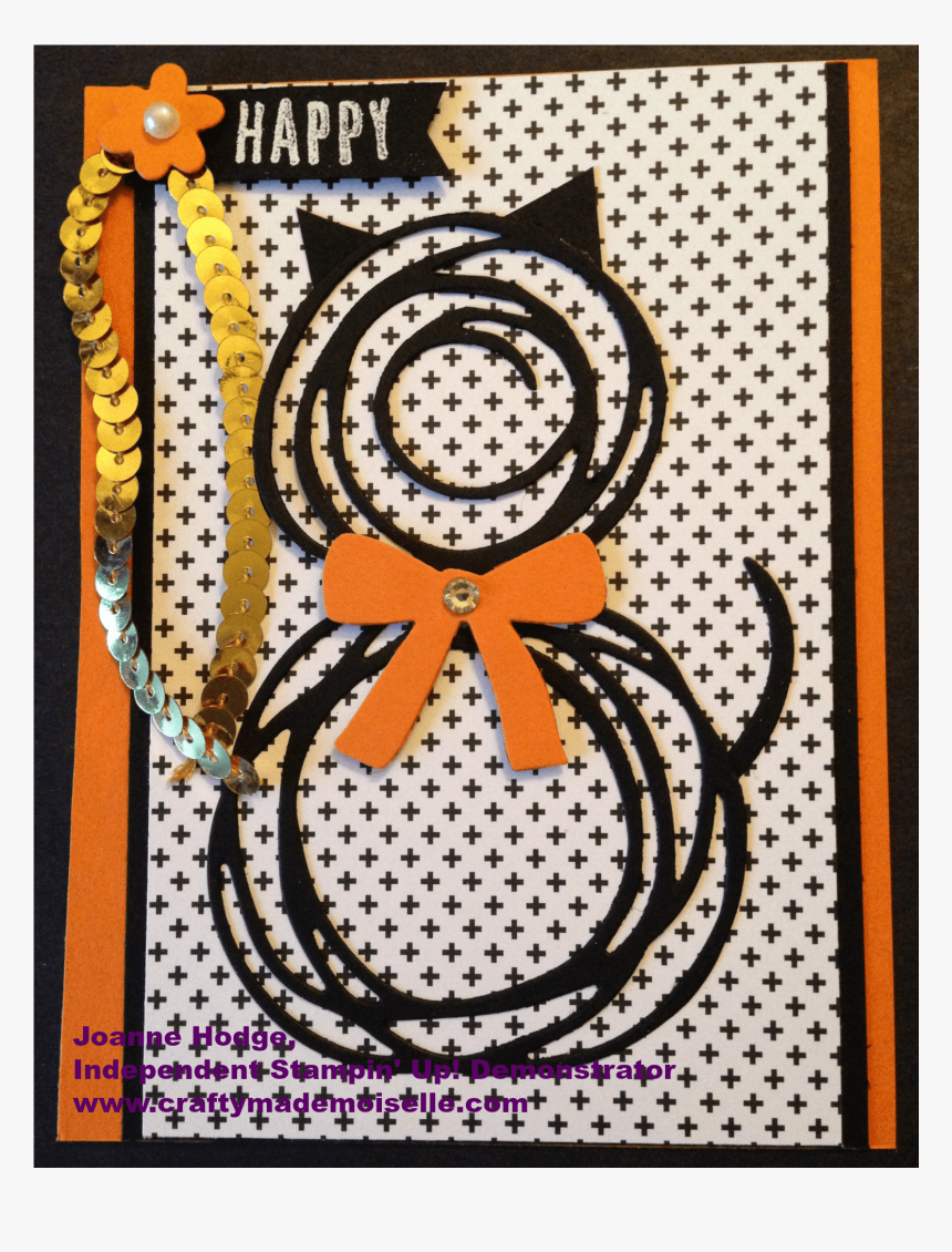 Su Swirly Scribbles Black Cat Card - Emblem, HD Png Download