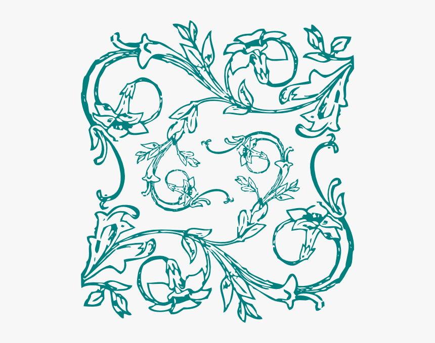 Flower Border Line Pink, HD Png Download