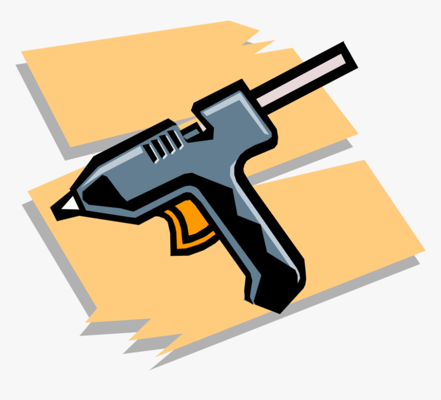 Vector Illustration Of Electric Hot Adhesive Glue Gun - Adhesive Glue Clipart, HD Png Download