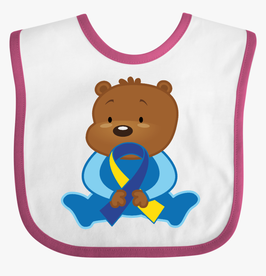 Down Syndrome Bear Baby Bib $9 - Awareness Ribbon, HD Png Download