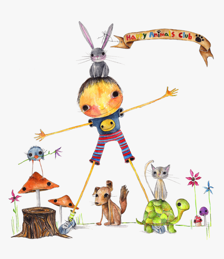 Pinpoints 1702 Happy Animals Club 300 - Cartoon, HD Png Download