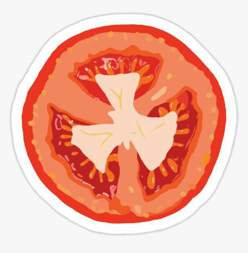 Tomato Sticker Clipart , Png Download - Rodaja De Tomate Dibujo, Transparent Png