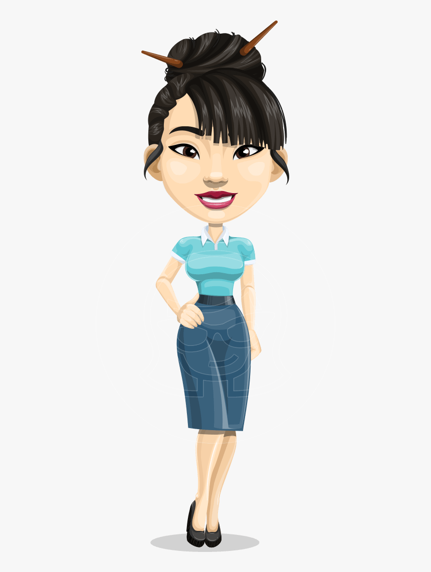 Asian Woman Cartoon Vector Character Aka Ann Li - Cartoon Lady Png Transparent, Png Download