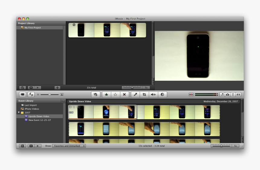 How To Rotate A Video Clip Using Imovie - Imovie, HD Png Download
