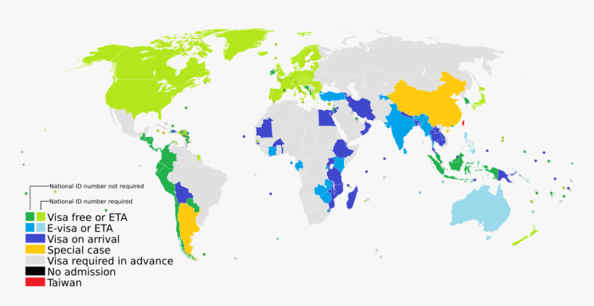 Visa Taiwan - World Map, HD Png Download