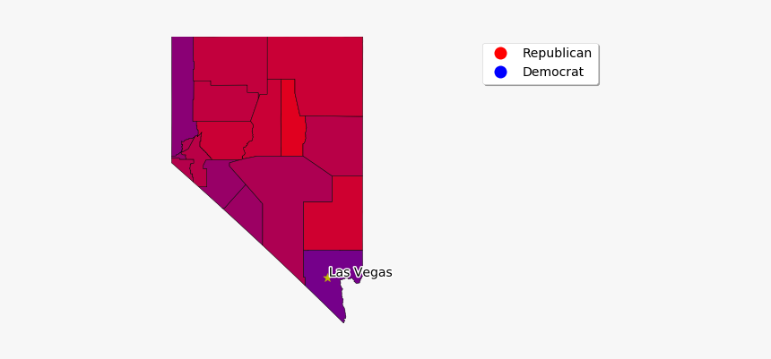 Nevada Democrat Republican Maps, HD Png Download
