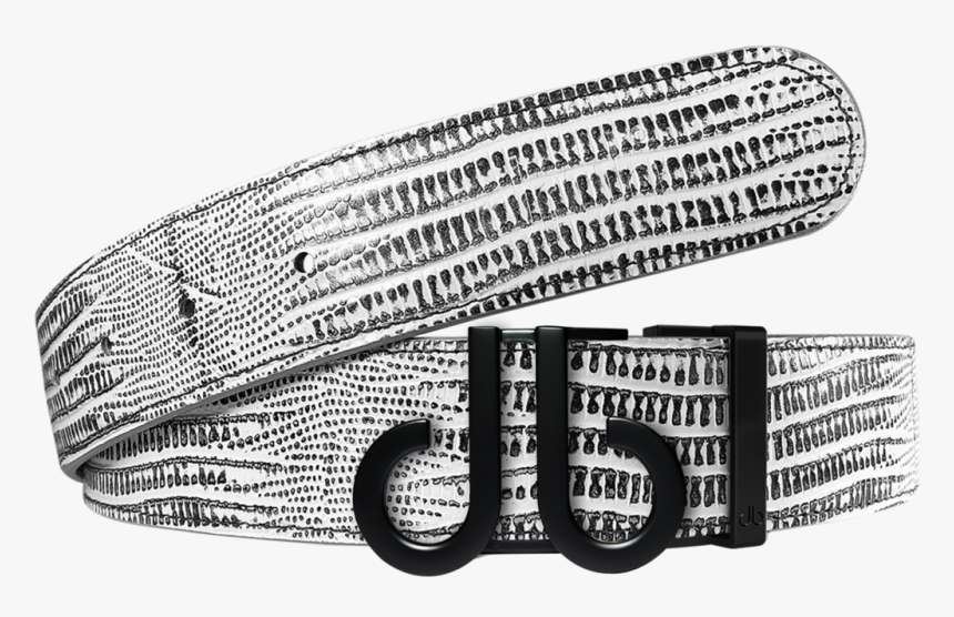 Black And White Lizard Texture Leather Belt With Matte - Bracelet, HD Png Download
