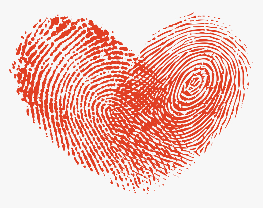 Fingerprint Clipart Orange - Heart Fingerprint Png, Transparent Png