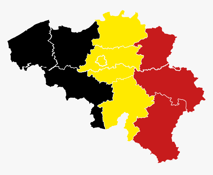 Belgium Flag Map - Belgium Map Png, Transparent Png