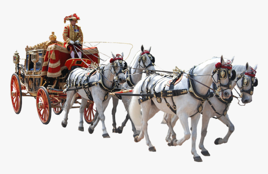 Coach, Team, Quad, Ceremony, Solemnly, Uniform - Horse Drawn Carriage Transparent, HD Png Download