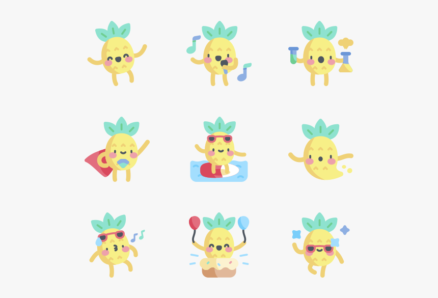 Pineapple Character - Cartoon, HD Png Download