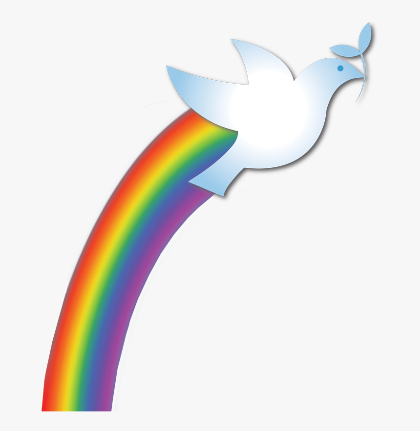 Dove Free On Dumielauxepices - Rainbow With Dove Clipart, HD Png Download