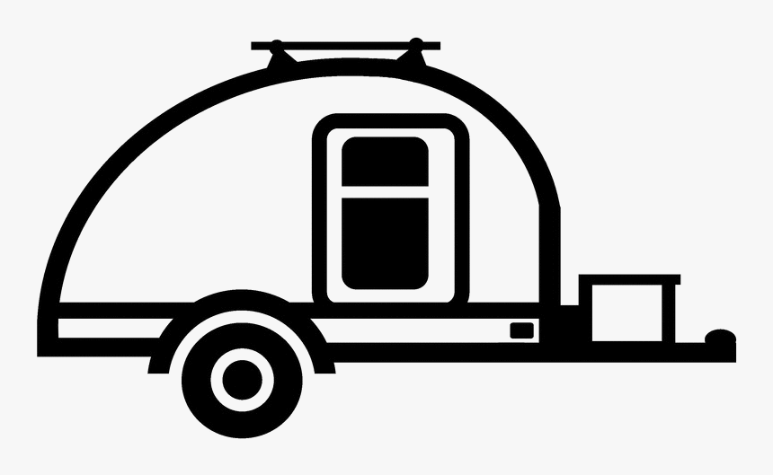 Custom Built Teardrops - Teardrop Trailer Black And White, HD Png Download