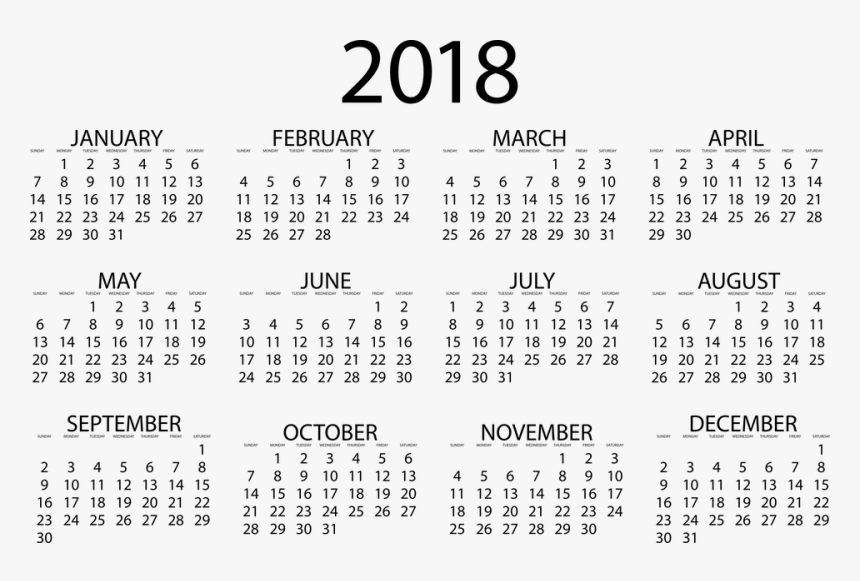 2018 large print calendar png download transparent png transparent png image pngitem