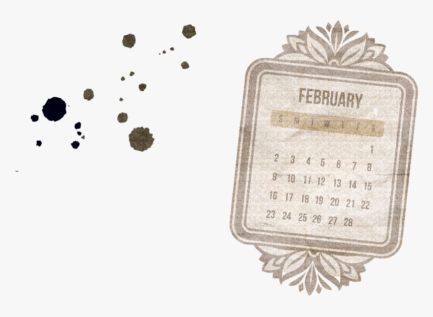 Calendario Vintage Febrero - Calendario Vintage Png, Transparent Png