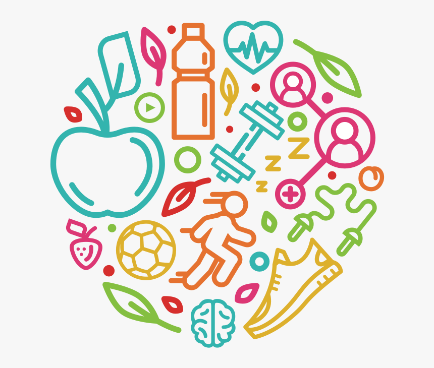 Illustrations Of Food And Fitness Items - Strong Community, HD Png Download