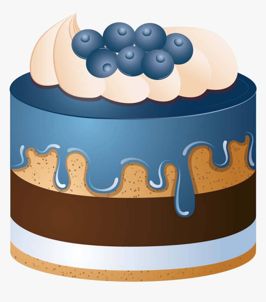 Pastry Drawing Baking Supply - Blueberry Cake Clipart, HD Png Download