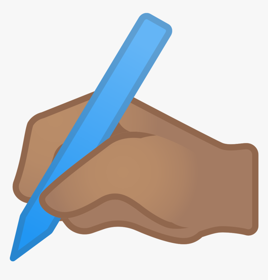 Writing Hand Medium Skin Tone Icon - Emoji Hand Writing, HD Png Download