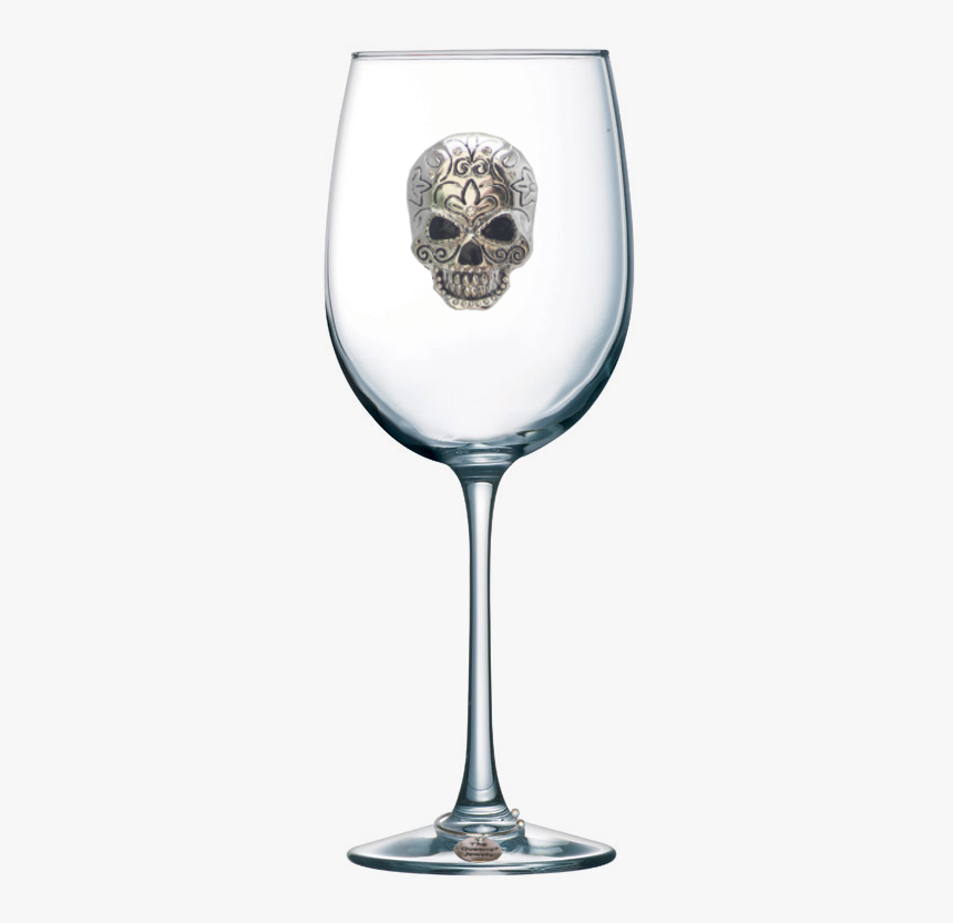 Skull Jeweled Stemmed Wine Glass - Funny Wine Glasses, HD Png Download