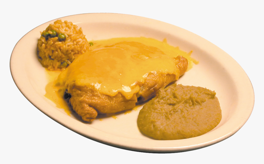 Cheese Covered Beef Empanada With Beans And Rice - Bun, HD Png Download