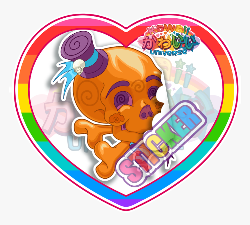 Cute Orange Skull Sticker , Png Download - Kawaii Strawberry Cute Kawaii Strawberry Stickers, Transparent Png