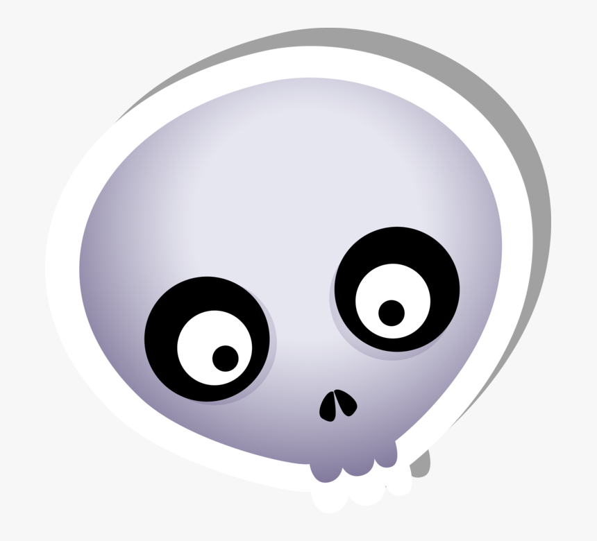 Cute Skull Ghost Sticker - Circle, HD Png Download