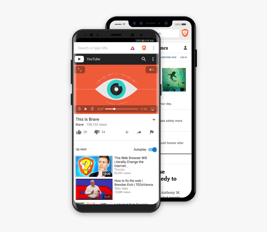 Brave Browser Mobile, HD Png Download