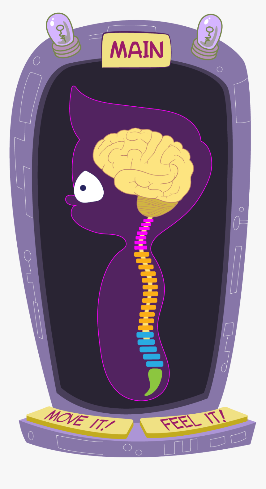 Professor Einspine S Lab - Cartoon Spinal Cord Png, Transparent Png
