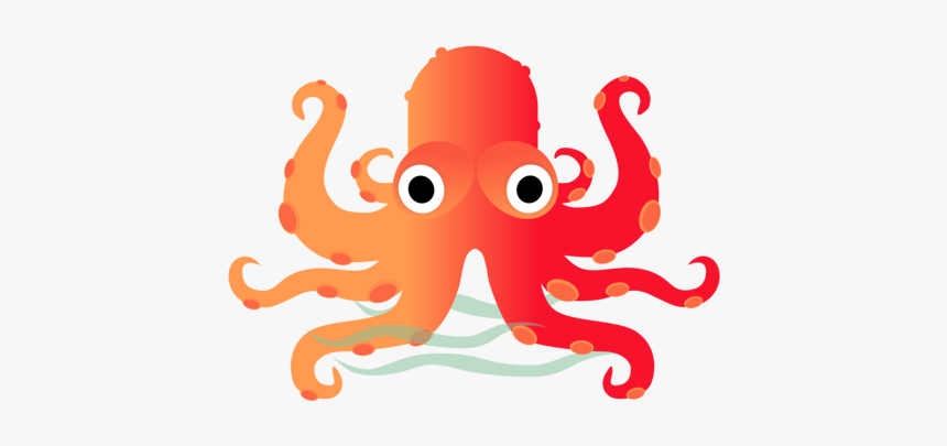 Cephalopod,orange,line - การ์ตูน หมึก, HD Png Download