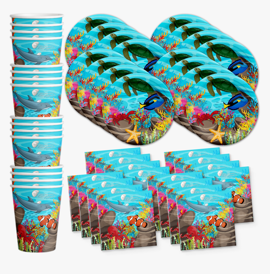 Ocean Sea Life Birthday Party Tableware Kit For 16 - Birthday Galore, HD Png Download