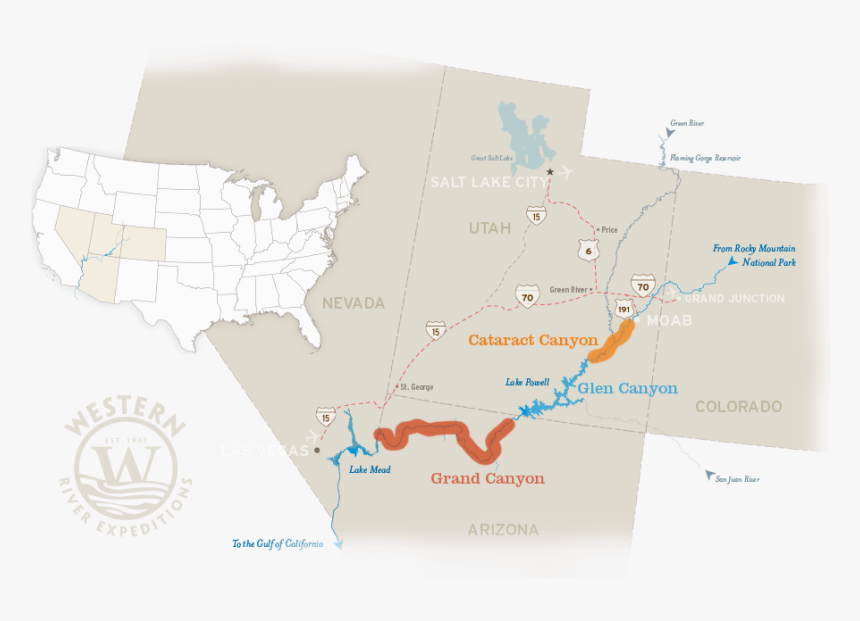 Cataract Canyon Is Just Upstream From Grand Canyon - Atlas, HD Png Download