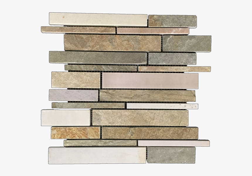 Golden Sand Quartzite Random Strip Mosaic Cleft & Honed - Plank, HD Png Download