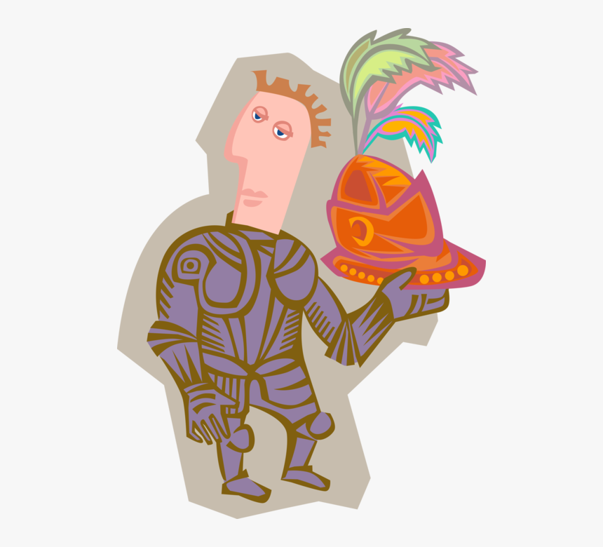 Vector Illustration Of Medieval Knight In Armor With - Illustration, HD Png Download