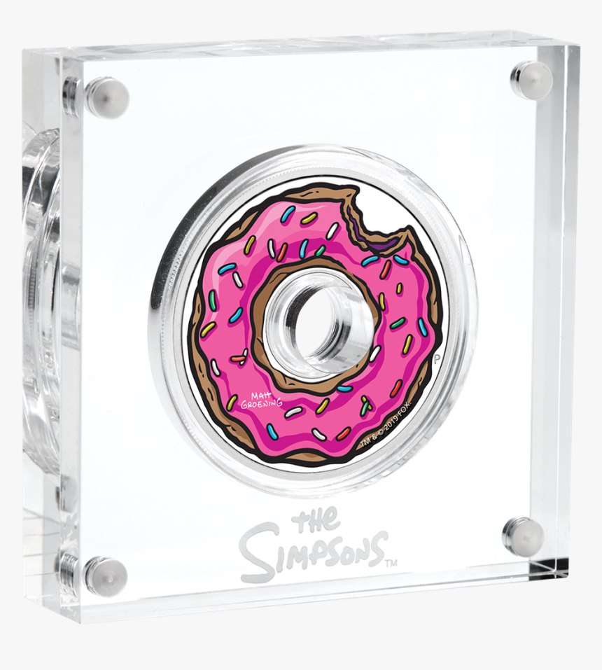 Iktuv21986 4 - 2019 Tuvalu 1 Oz Silver The Simpsons Donut Proof, HD Png Download