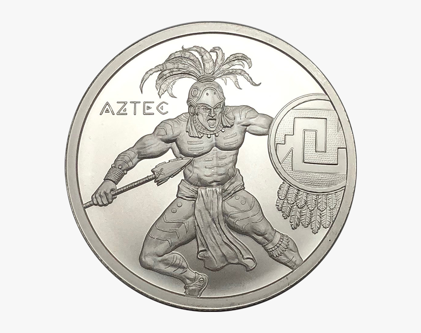 Aztec Warrior Silver Front - Aztec 1 Oz Silver Round Warrior Series, HD Png Download