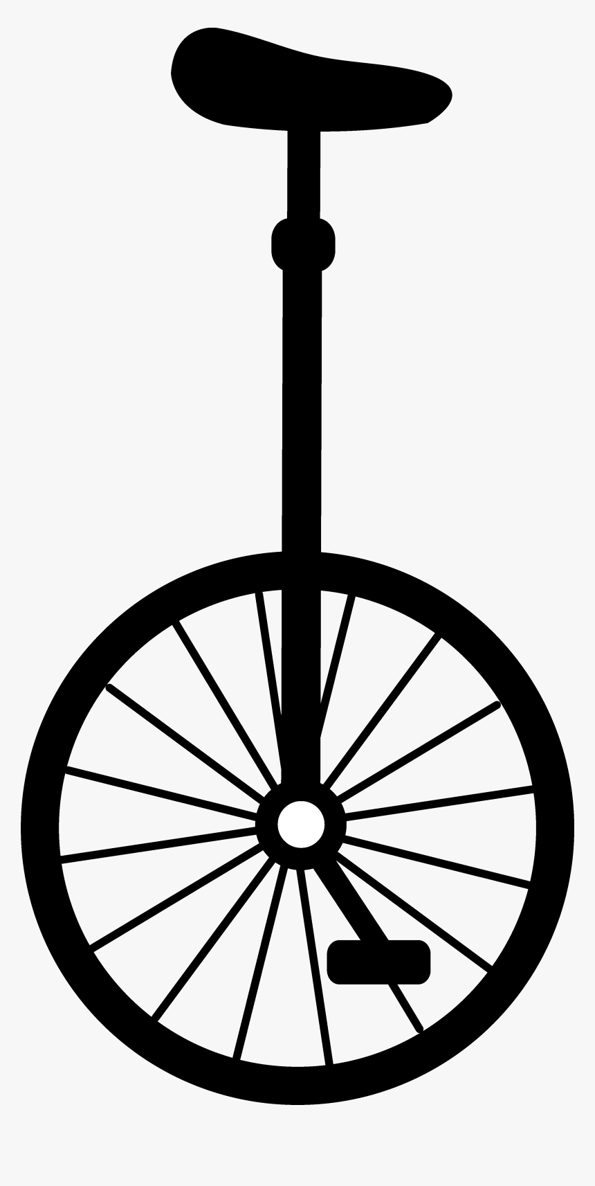 Man On Unicyle Png Black And White - Unicycle Clipart Black And White, Transparent Png
