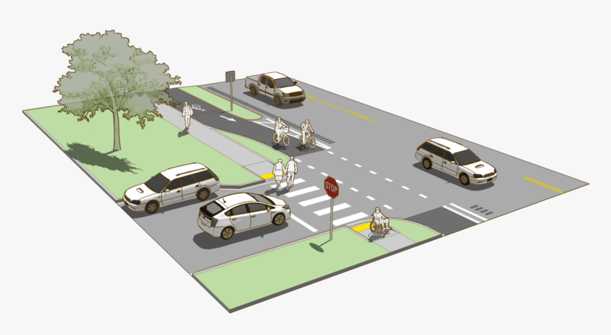 Separated Bike Lane Design, HD Png Download