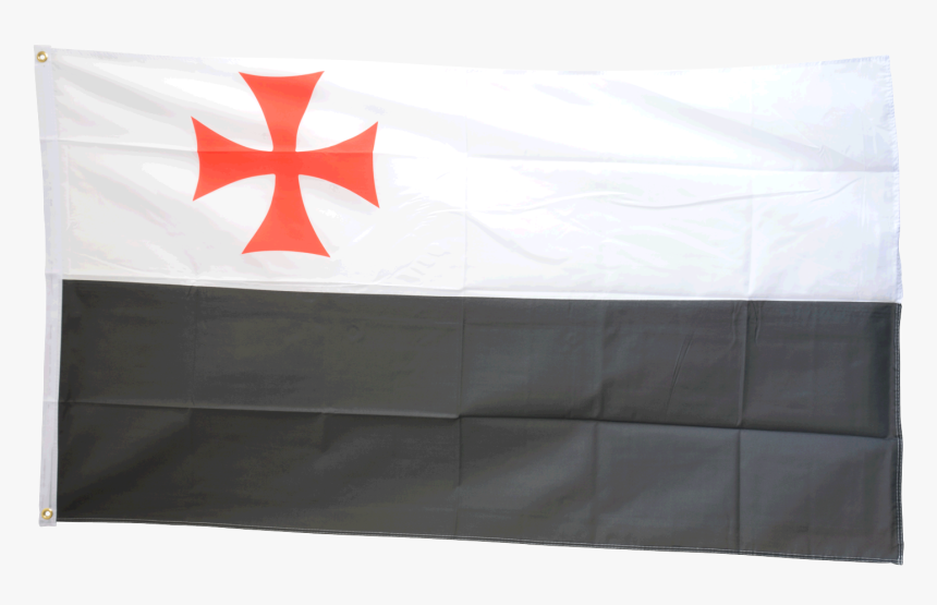 Templar Cross Black-white Flag - Flag, HD Png Download